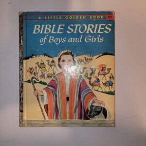 Vintage Little Golden Books Bible Stories of Boys and Girls Book Illustrated